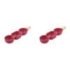 2PK Ladelle Alto Serve & Share Burgundy 3 Part Stick Serving Platter w/ Handle