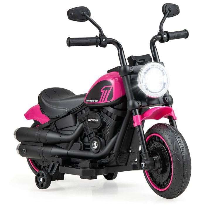 Costway 6v Kids Ride On Motorcycle Pink
