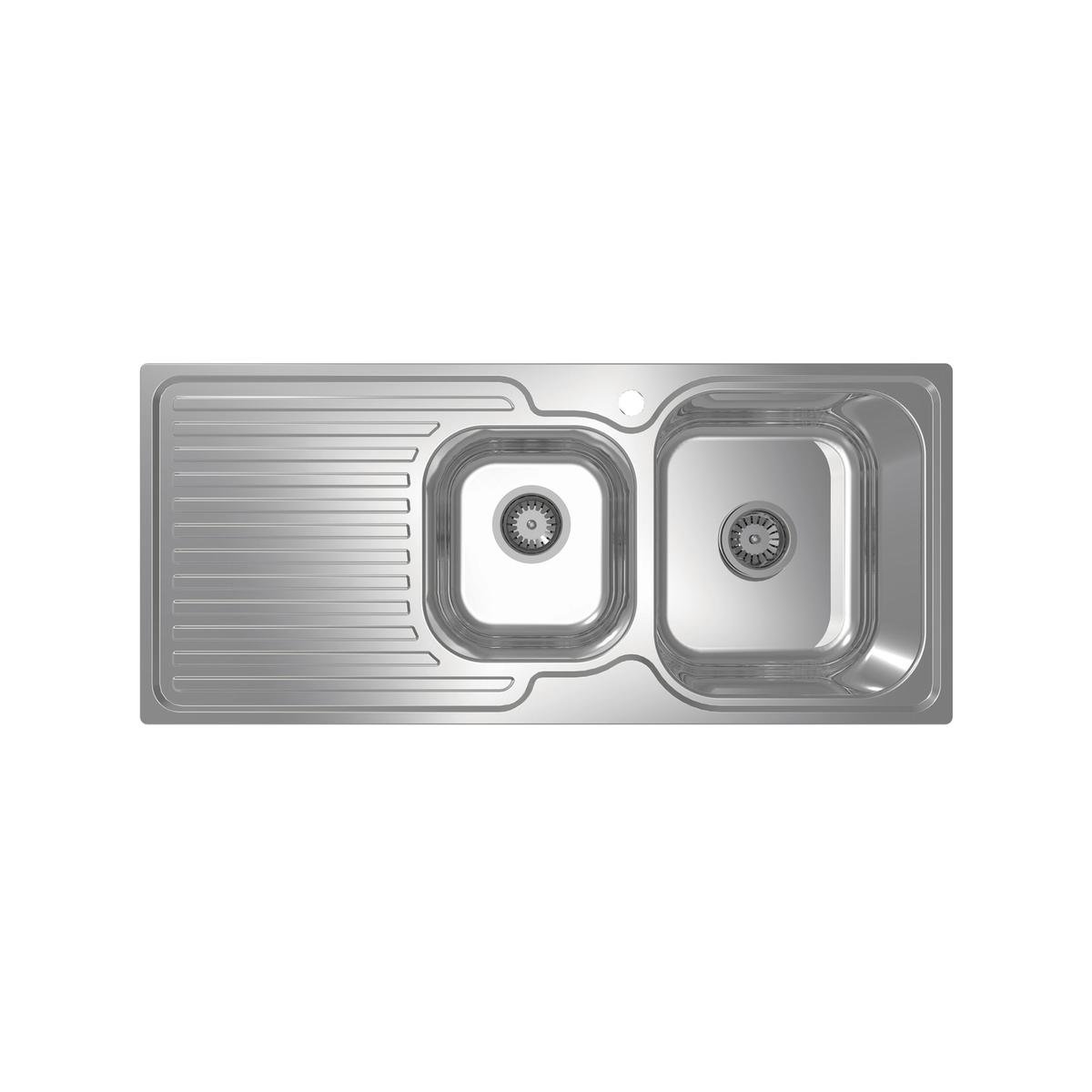 Abey Entry Bowl and 3/4 with Drainer Stainless Steel Kitchen Sink ...