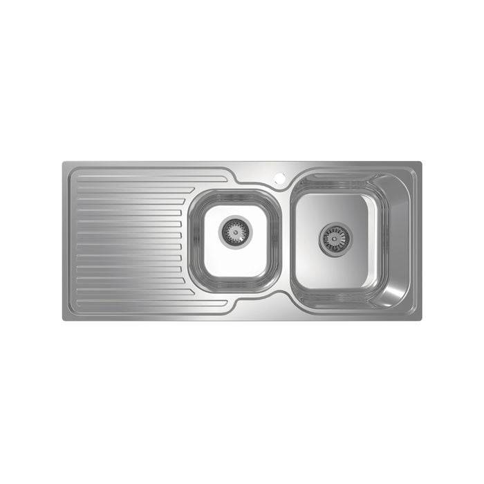 Abey Entry Bowl and 3/4 with Drainer Stainless Steel Kitchen Sink
