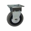 Easyroll 75mm 55kg Load Grey Rubber Fixed Plate Castor