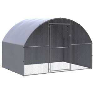 vidaXL Outdoor Chicken Coop Hen House Pet Cage Chicken Run Galvanised Steel 3x2x2 m