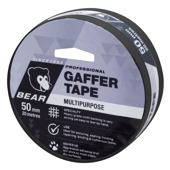 Bear 50mm x 20m Black Norton Gaffer Tape - Black