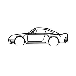 Ignite Laser Porsche 911 959 Silhouette Metal Wall Art Rustic Metal 47inch/120cm