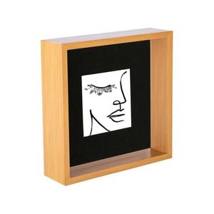 Nicola Spring 3d Deep Box Photo Frame - 8 X 8" With 4 X 4" Mount - Light Wood