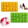 Catzon 2 Pcs Minifigure Bricks Ice Trays for Melted Chocolate & Crayons-A