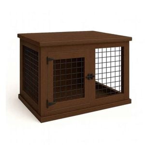 Paws and Willow Single Espresso with Espresso Top Wooden Dog Crate Hinged Door with Mesh