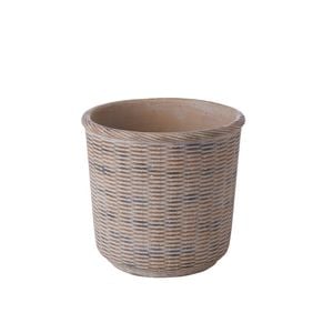 Rogue Cement Round Weave Vessel Grey/brown 22x22x20cm