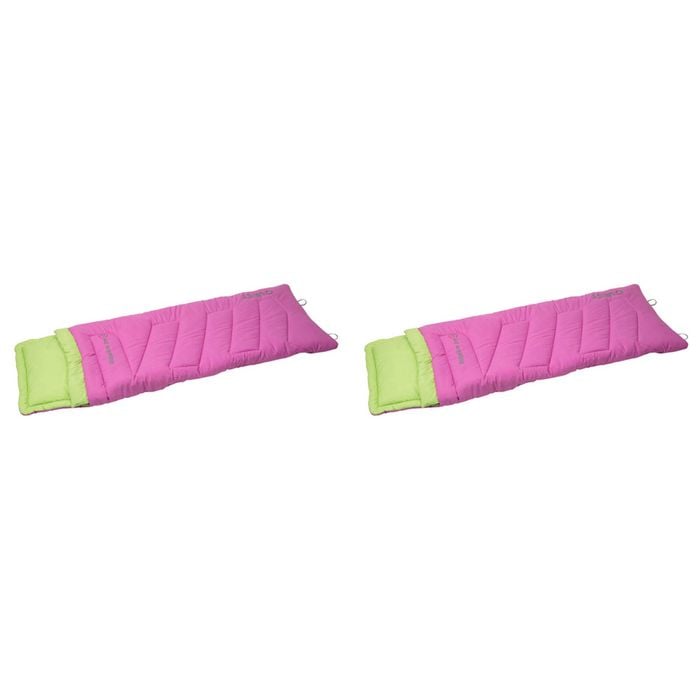 2PK Quest Outdoors Kids Ridgeline 0 Deg Sleeping Bag - Pink