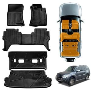 2 Pcs Boot Liners Floor Mats for Mitsubishi Pajero 2006-2022 All Weather Cargo Trunk Luggage Tray