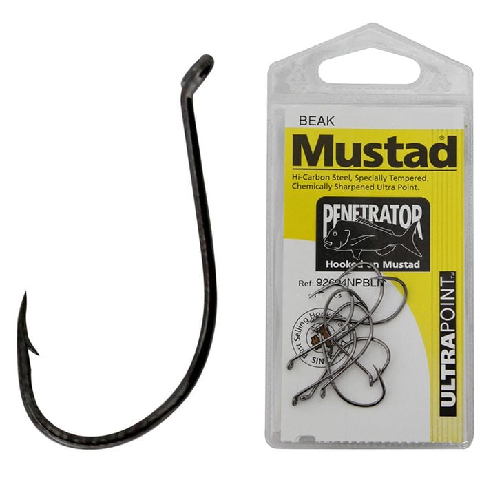 Mustad Penetrator Hooks Size 4/0 Qty 7 - 92604npbln Chemically Sharpened Hooks