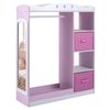 Costway Kid Wardrobe Clothes Rack Closet Full Length Mirror Pink
