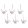 6x LVD Ceramic Hanging Birdie Home/Office Ornament Display Decor 6x5cm Pink
