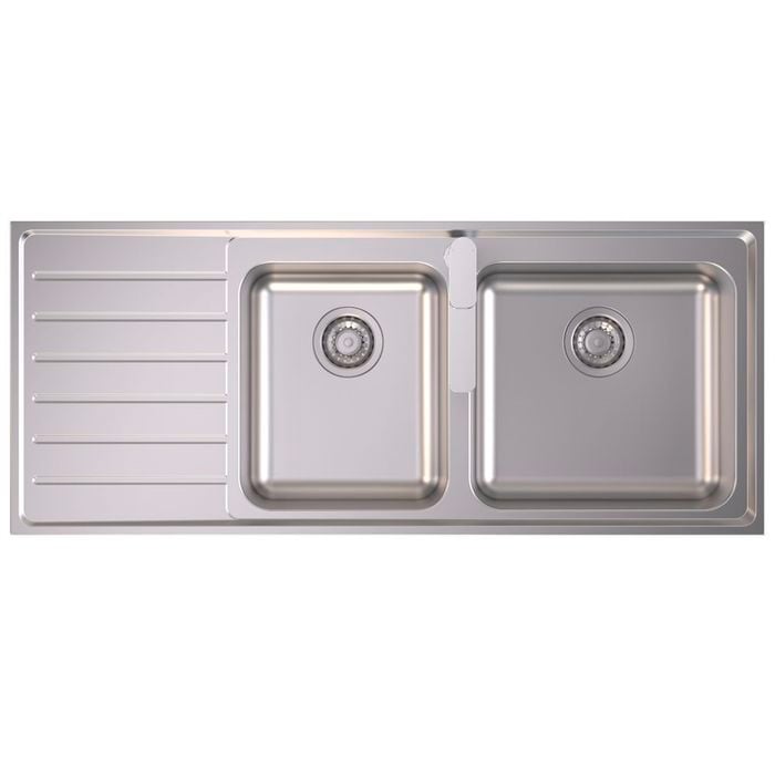 Caroma 1.75L Stainless Steel Right Hand Side Bowl Over Mount Sink