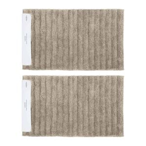 2PK Algodon Polyester Lawson Plush Bath Runner Taupe 50x100cm