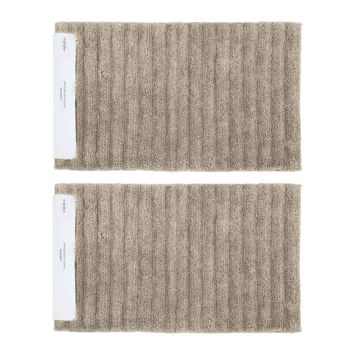 2PK Algodon Polyester Lawson Plush Bath Runner Taupe 50x100cm