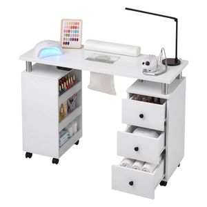 Artiss Manicure Table Nail Desk Salon White