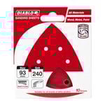 Diablo 93 x 93mm 240 Grit Abrasive All Surface Detail Sander Sheets - 10 Pack