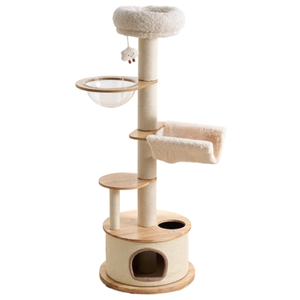 Solid Wood Capsule Multi-Level Cat Tree