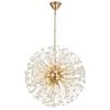 Telbix Lerida Modern Pendant Hanging Lamp Light Metal Crystal Gold Clear Gloss