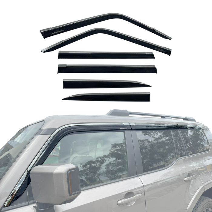 AUSGO Stainless Trim Weather Shields for Toyota Land Cruiser Prado 250 J250 LC250 2024-Onwards Weathershields Window Visors