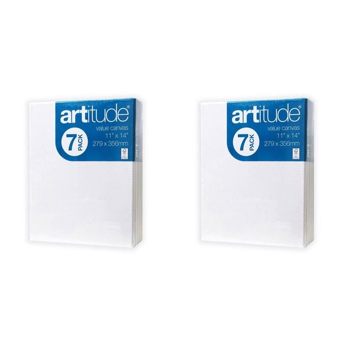 2x 7pc Artitude Stretched Canvas 11x14" Art/craft Accessory Oil/acrylic Painting