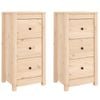 vidaXL 2x Solid Wood Pine Sideboards Home Organiser Storage Cabinet Buffet