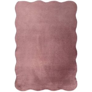 MaxFind 140 x 200cm Scalloped Blush Pink Washable Rug