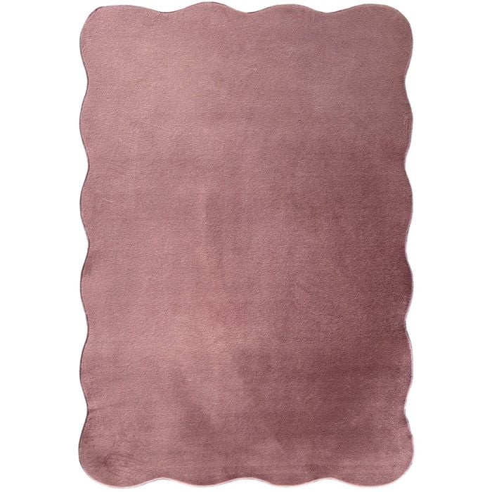 MaxFind 140 x 200cm Scalloped Blush Pink Washable Rug