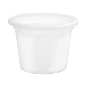Moda 15cm Transparent White Plastic Cylinder Garden Pot