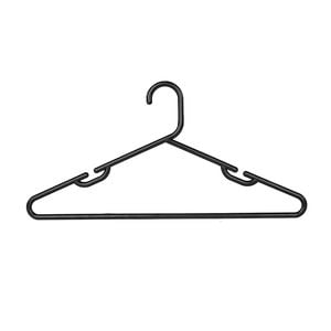 Practa Black Heavy Duty Plastic Tube Clothes Hangers - 15 Pack