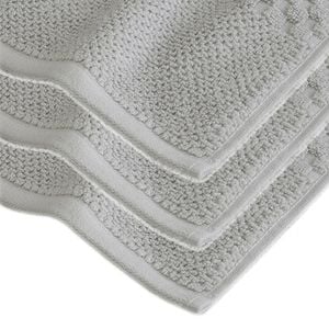 3pk Algodon Portland 100% Cotton Bathroom Hand Towel Silver/grey 40x70cm