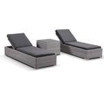 Outdoor Breeze Wicker Sun Lounge Set With Side Table