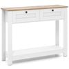 Costway Farmhouse Console Table 2-Drawer Storage Shelf Behind Couch Table