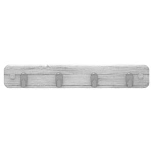 Mode 4 Brushed Nickel Hooks On White Wash Board Key Rack