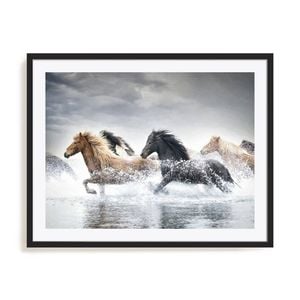 Artey | Horse Run V - Framed Print - Black Frame - 90 x 115cm