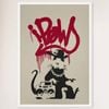 Galrie Banksy Gangsta Rat Art Print - Iconic Urban Rebellion Poster, 2004, White Frame, A4 21 x 30cm (8 x 12inch)