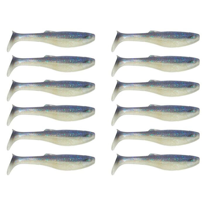 2x 6PK 3In Rapala Crush City Heavy Hitter Plastic Paddle Tail Lures - Real Shad