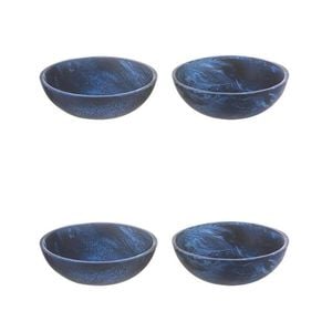2x 2pc Tempa Bennett Marble Finish Resin Serving Bowl Set 10cm Blue