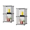SOGA 2X Black 2-Tier Cube Shelf