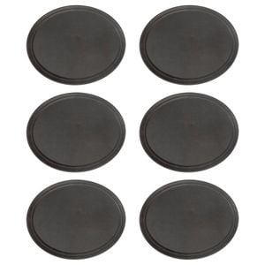 6x Oval Serving Trays - 63.5 x 52cm - Reusable Non Slip Stackable Rubberized Food Drinks Platter Tray