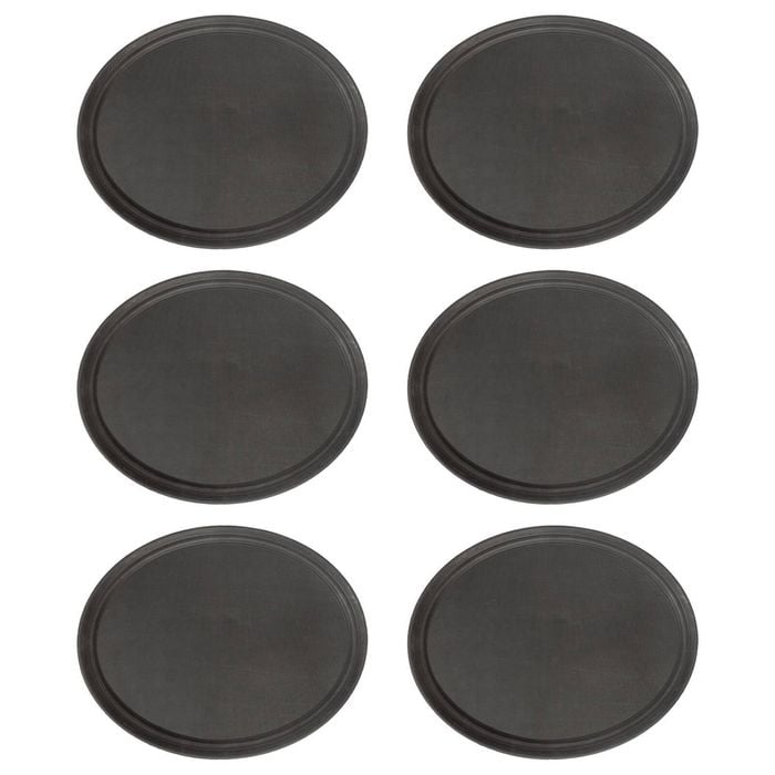 6x Oval Serving Trays - 63.5 x 52cm - Reusable Non Slip Stackable Rubberized Food Drinks Platter Tray