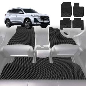 6D Diamond Car Floor Mats for Chery Tiggo 7 Pro 2023-Current-Full Set-Black-Outback GT