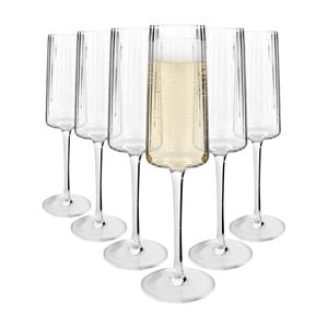 Argon Tableware Chelsea Optic Crystal Champagne Flutes - 260ml - Pack Of 6