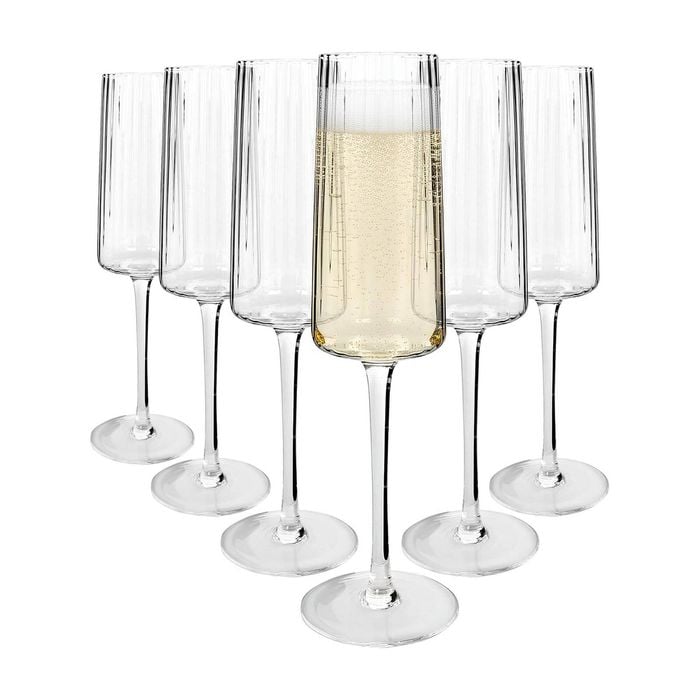 Argon Tableware Chelsea Optic Crystal Champagne Flutes - 260ml - Pack Of 6