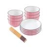 SOGA Pink Japanese Style Ceramic Dinnerware Set of 10