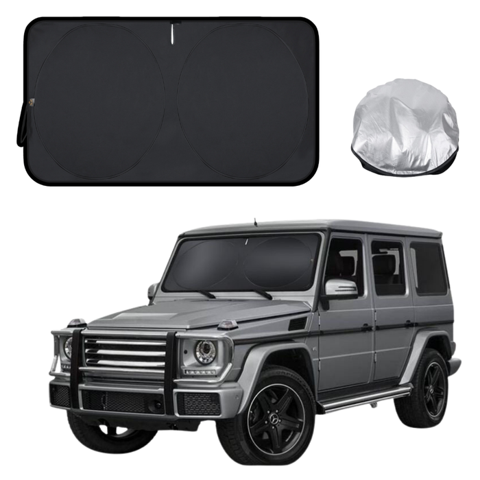 Front Windscreen Sun Shade for Mercedes-Benz G-Class 1990 - 2018 (W463) - Standard 150 x 85 cm - Black