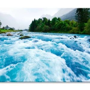 Milky Blue Glacial Water of River  Print 100% Australian Made 150 x 100cm  (Stretched)