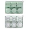 Catzon Silicone Ice Cube Tray with Lid 2 Shapes for Whiskey-Green