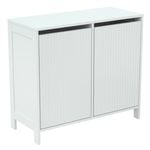 Flexi Storage Living White Corrugated 2 Door Laundry Clothes Hamper